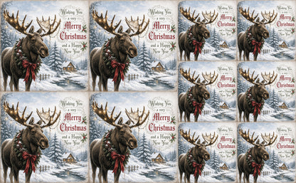 DecoCraft - Studio 1375 - Scenic Tiles Series - Christmas Postcards - Yuletide in the Pines