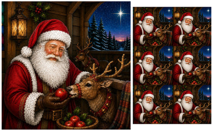 DecoCraft - Studio 1375 - Scenic Tiles Series - Vintage Santa - A Treat Before Flight