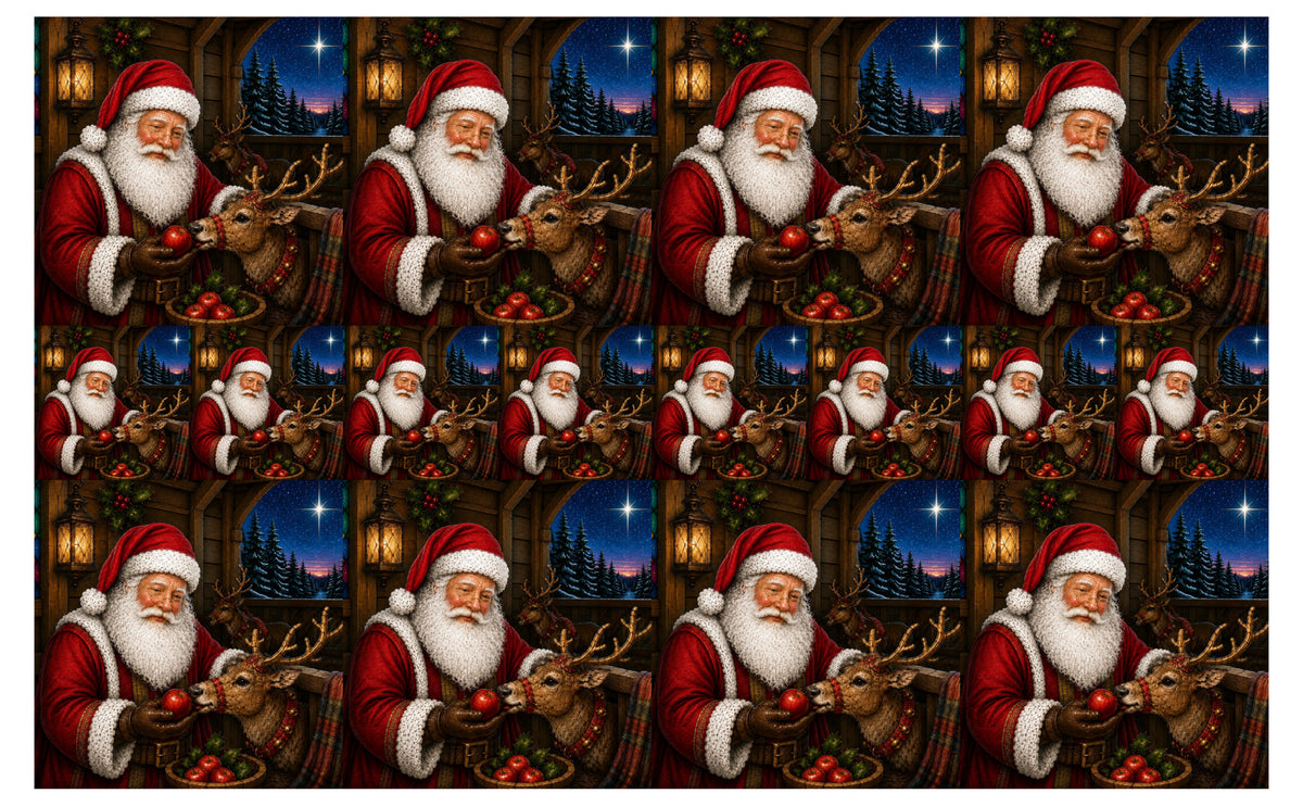 DecoCraft - Studio 1375 - Scenic Tiles Series - Vintage Santa - A Treat Before Flight
