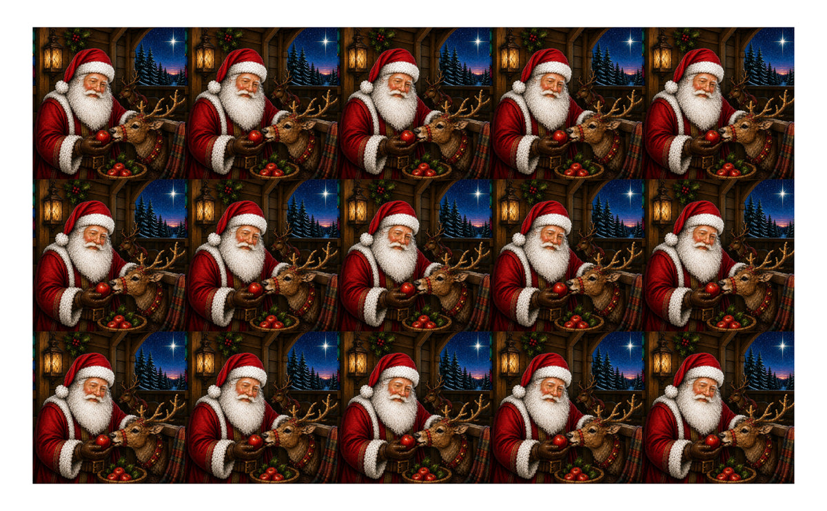 DecoCraft - Studio 1375 - Scenic Tiles Series - Vintage Santa - A Treat Before Flight
