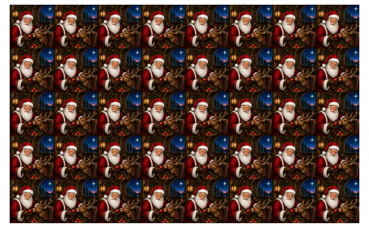 DecoCraft - Studio 1375 - Scenic Tiles Series - Vintage Santa - A Treat Before Flight