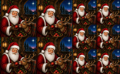 DecoCraft - Studio 1375 - Scenic Tiles Series - Vintage Santa - A Treat Before Flight