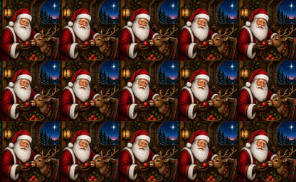 DecoCraft - Studio 1375 - Scenic Tiles Series - Vintage Santa - A Treat Before Flight