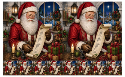 DecoCraft - Studio 1375 - Scenic Tiles Series - Vintage Santa - Checking it Twice