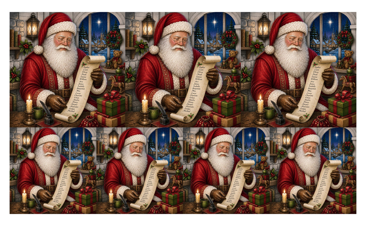 DecoCraft - Studio 1375 - Scenic Tiles Series - Vintage Santa - Checking it Twice