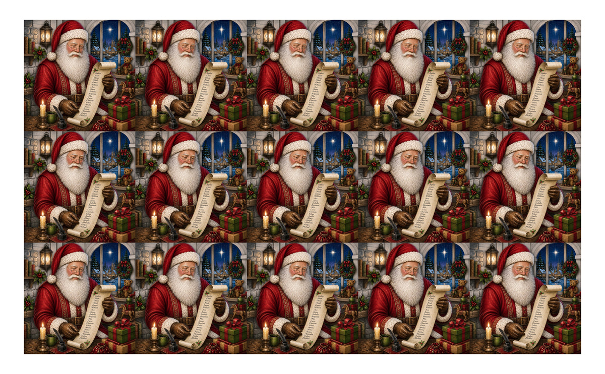 DecoCraft - Studio 1375 - Scenic Tiles Series - Vintage Santa - Checking it Twice