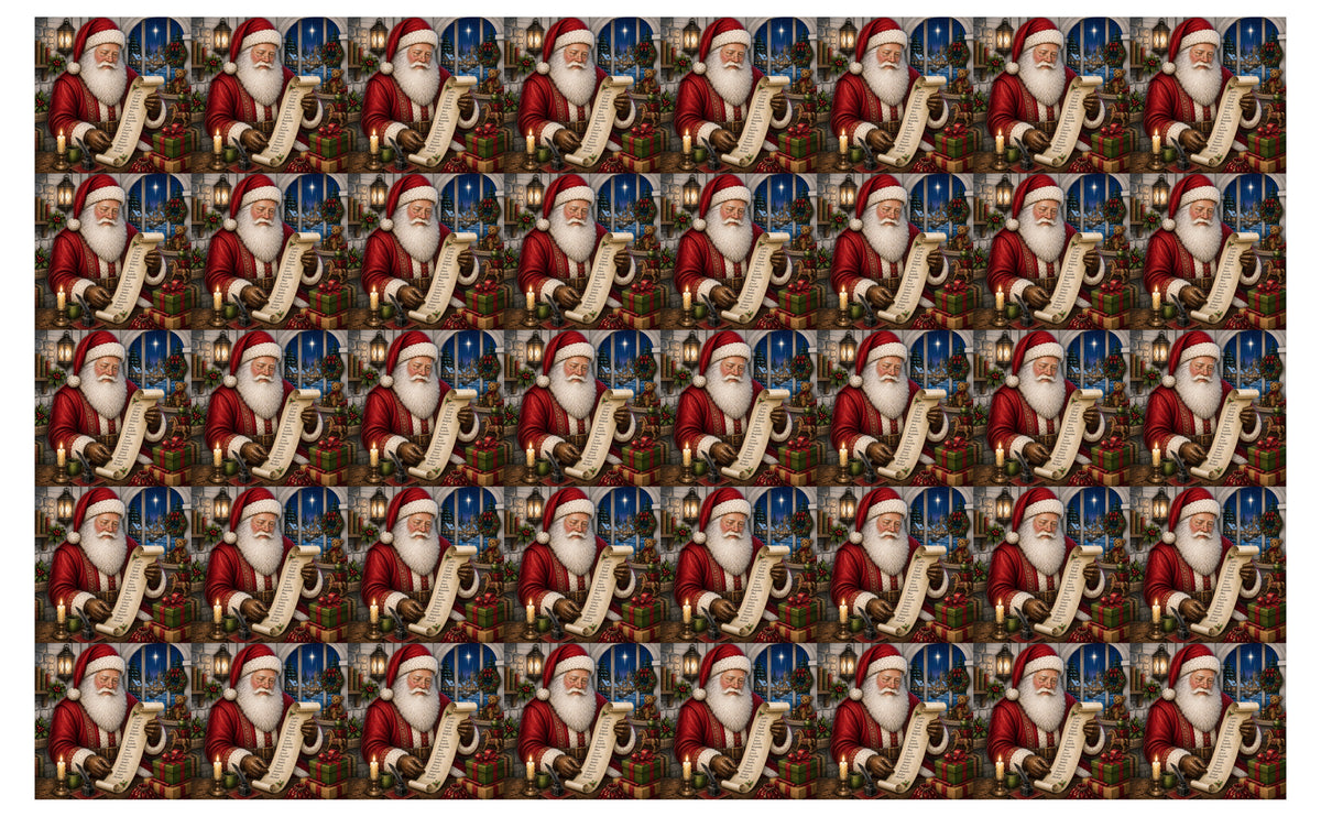 DecoCraft - Studio 1375 - Scenic Tiles Series - Vintage Santa - Checking it Twice