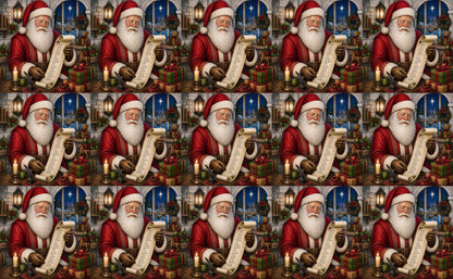DecoCraft - Studio 1375 - Scenic Tiles Series - Vintage Santa - Checking it Twice