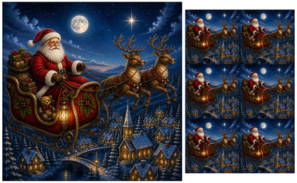 DecoCraft - Studio 1375 - Scenic Tiles Series - Vintage Santa - Christmas Eve Treat