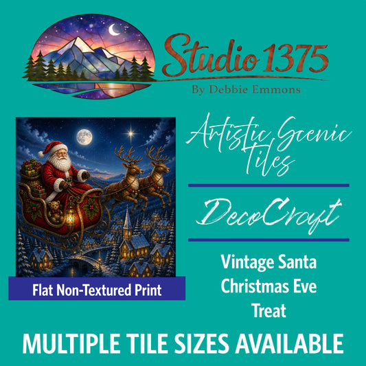 DecoCraft - Studio 1375 - Scenic Tiles Series - Vintage Santa - Christmas Eve Treat