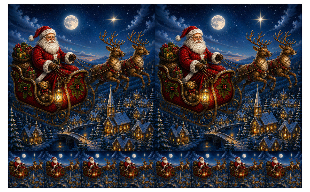 DecoCraft - Studio 1375 - Scenic Tiles Series - Vintage Santa - Christmas Eve Treat