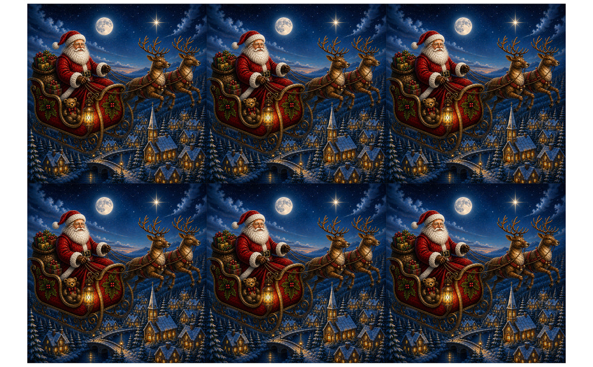 DecoCraft - Studio 1375 - Scenic Tiles Series - Vintage Santa - Christmas Eve Treat