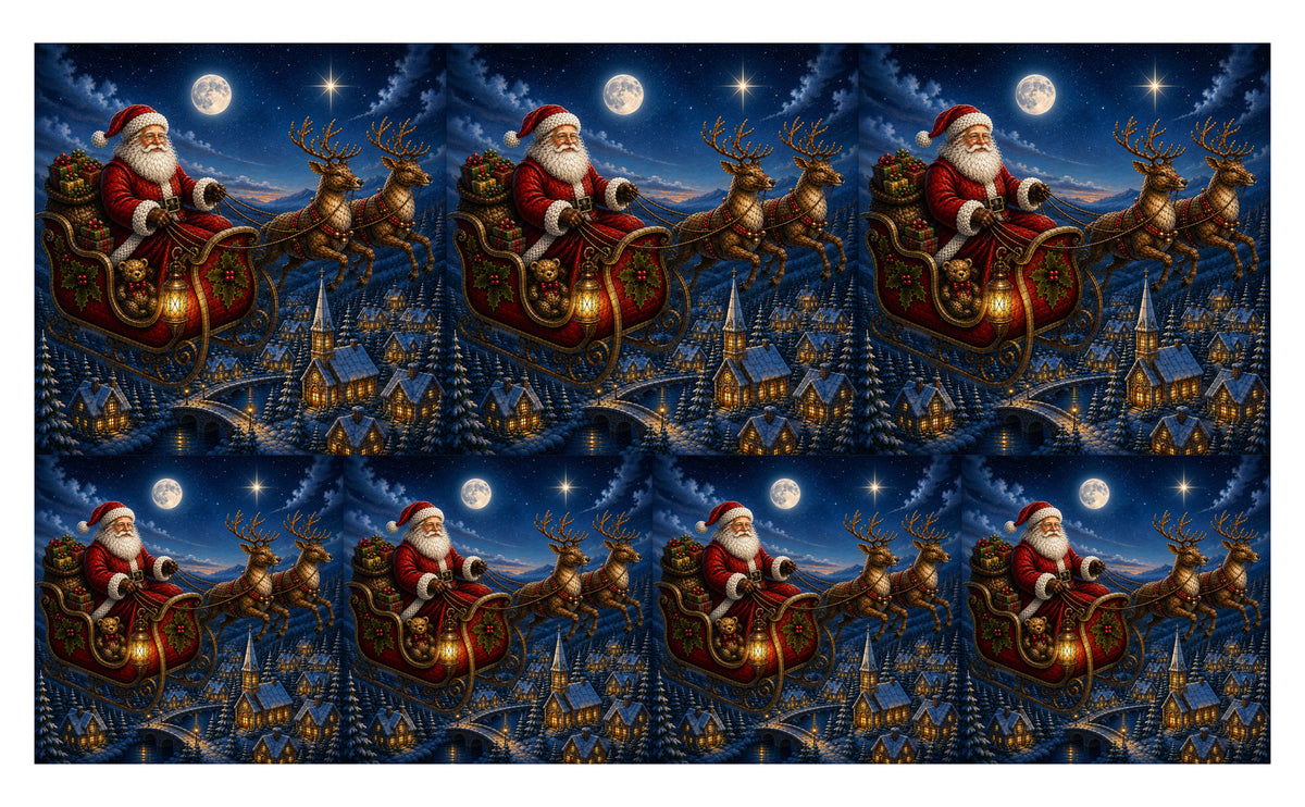 DecoCraft - Studio 1375 - Scenic Tiles Series - Vintage Santa - Christmas Eve Treat
