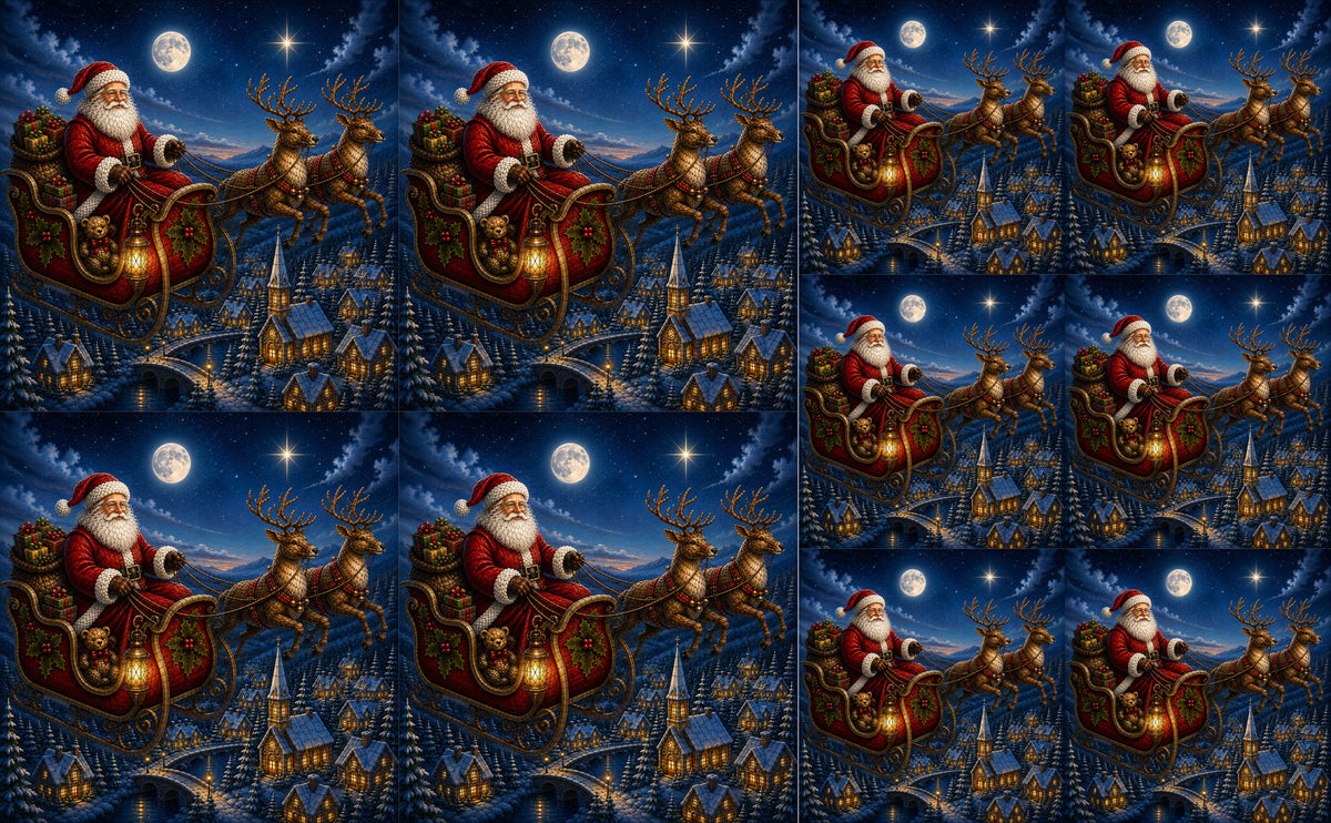 DecoCraft - Studio 1375 - Scenic Tiles Series - Vintage Santa - Christmas Eve Treat