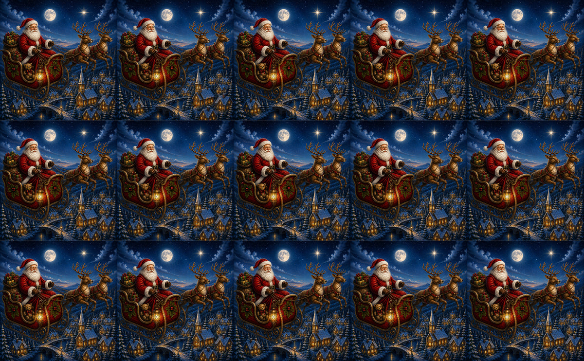 DecoCraft - Studio 1375 - Scenic Tiles Series - Vintage Santa - Christmas Eve Treat