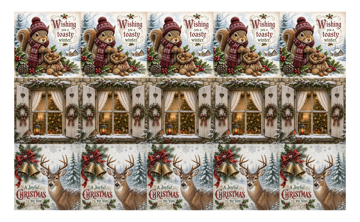DecoCraft - Studio 1375 - Scenic Tiles Series - Christmas Postcards - Assortment II
