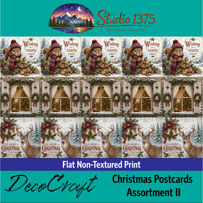 DecoCraft - Studio 1375 - Scenic Tiles Series - Christmas Postcards - Assortment II