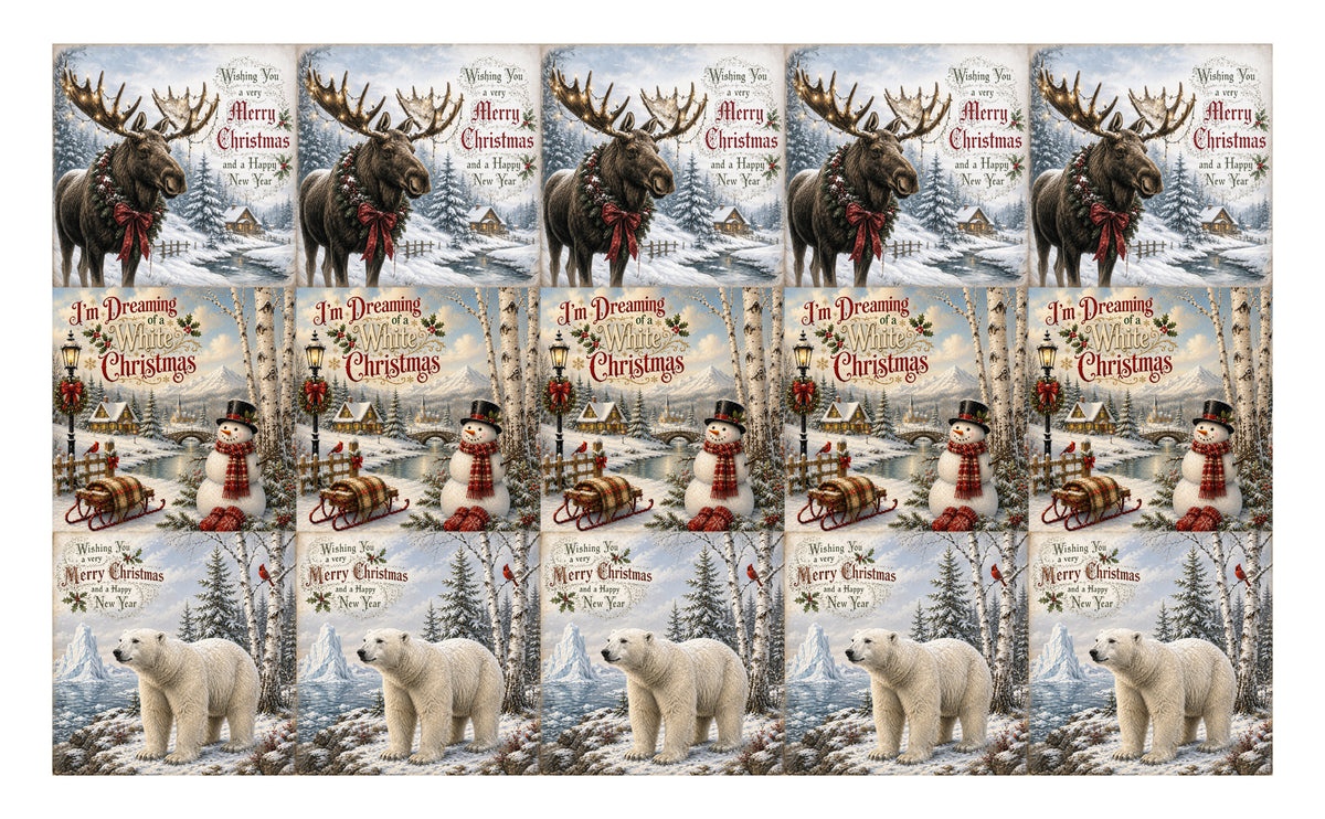DecoCraft - Studio 1375 - Scenic Tiles Series - Christmas Postcards - Assortment III