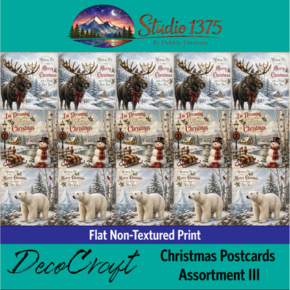 DecoCraft - Studio 1375 - Scenic Tiles Series - Christmas Postcards - Assortment III