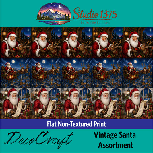 DecoCraft - Studio 1375 - Scenic Tiles Series - Vintage Santa - Assortment