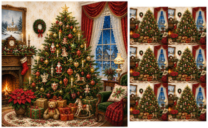 DecoCraft - Studio 1375 - Scenic Tiles Series - Christmas Eve in the Parlor