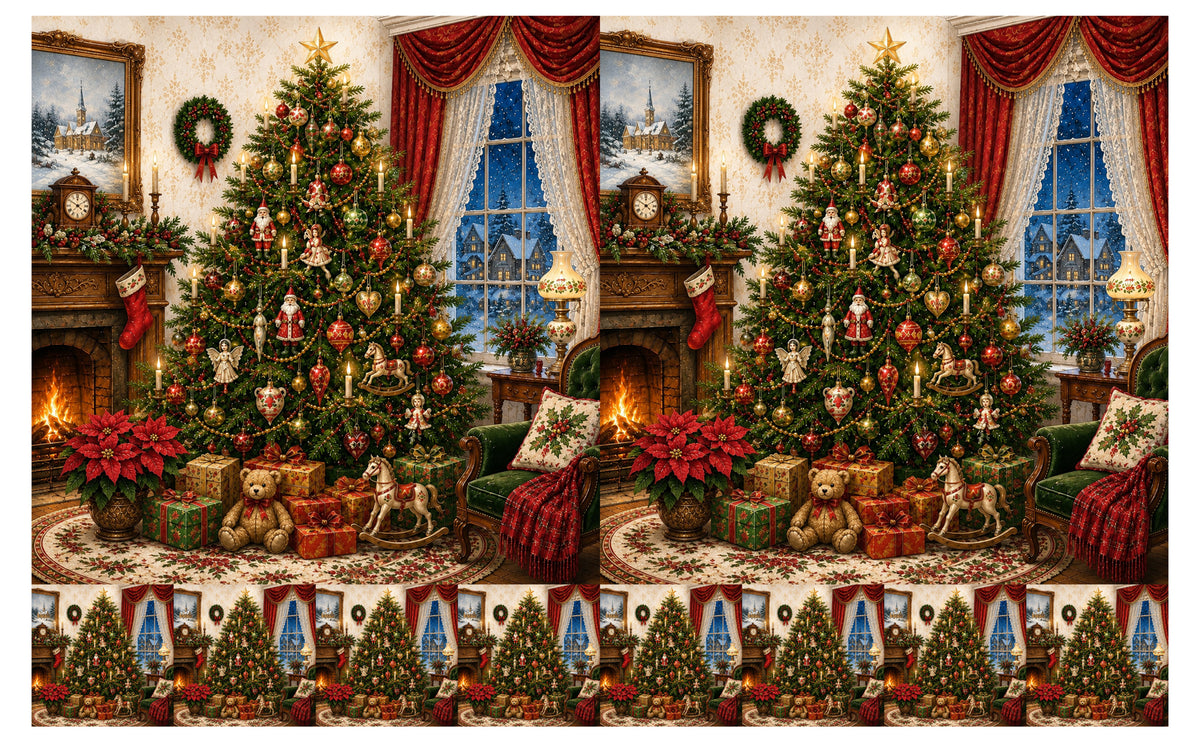 DecoCraft - Studio 1375 - Scenic Tiles Series - Christmas Eve in the Parlor