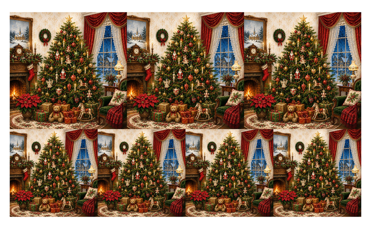 DecoCraft - Studio 1375 - Scenic Tiles Series - Christmas Eve in the Parlor