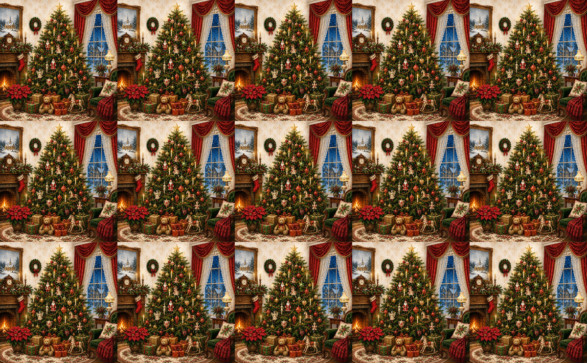 DecoCraft - Studio 1375 - Scenic Tiles Series - Christmas Eve in the Parlor