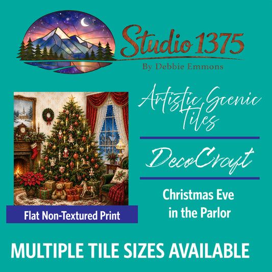 DecoCraft - Studio 1375 - Scenic Tiles Series - Christmas Eve in the Parlor