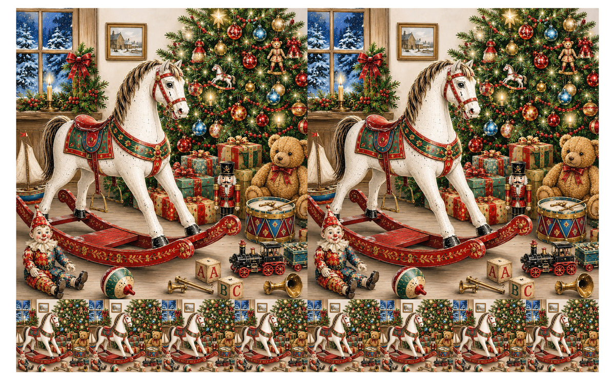 DecoCraft - Studio 1375 - Scenic Tiles Series - The Christmas Rocking Horse