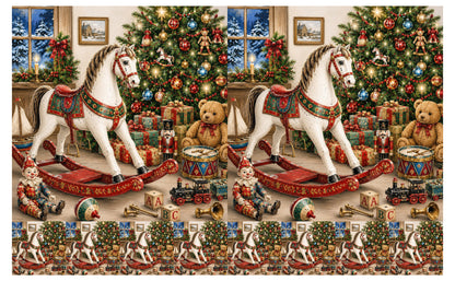 DecoCraft - Studio 1375 - Scenic Tiles Series - The Christmas Rocking Horse