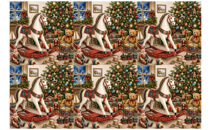 DecoCraft - Studio 1375 - Scenic Tiles Series - The Christmas Rocking Horse