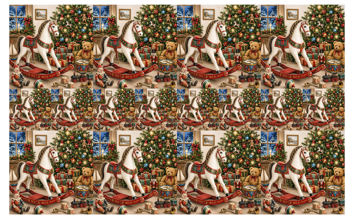 DecoCraft - Studio 1375 - Scenic Tiles Series - The Christmas Rocking Horse