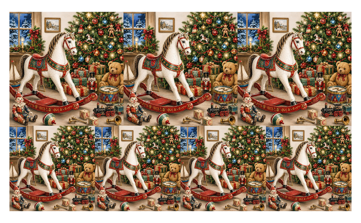 DecoCraft - Studio 1375 - Scenic Tiles Series - The Christmas Rocking Horse