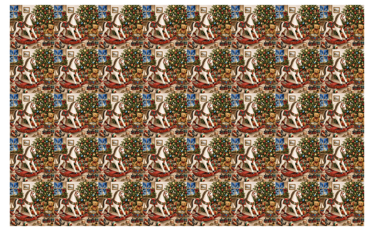 DecoCraft - Studio 1375 - Scenic Tiles Series - The Christmas Rocking Horse