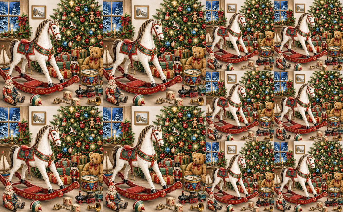 DecoCraft - Studio 1375 - Scenic Tiles Series - The Christmas Rocking Horse