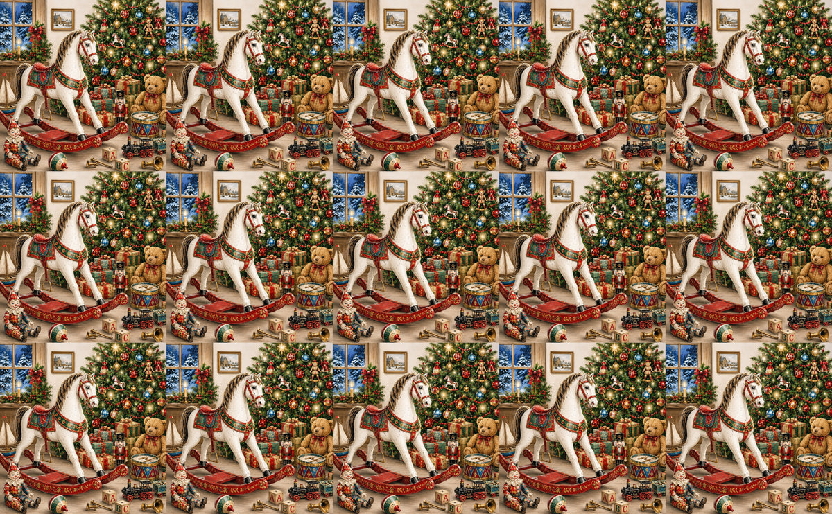 DecoCraft - Studio 1375 - Scenic Tiles Series - The Christmas Rocking Horse