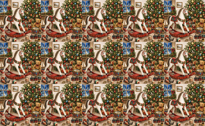 DecoCraft - Studio 1375 - Scenic Tiles Series - The Christmas Rocking Horse