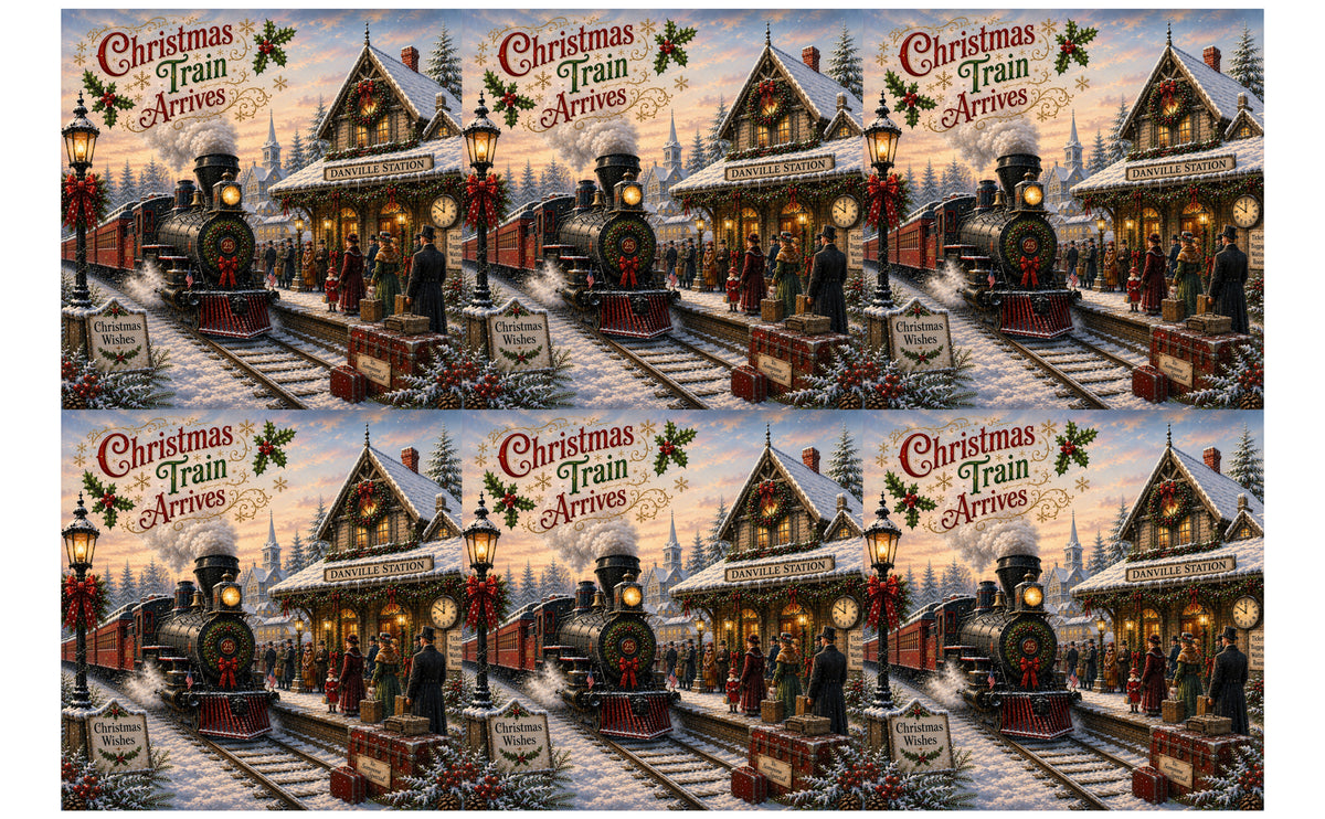 DecoCraft - Studio 1375 - Scenic Tiles Series - The Christmas Train Arrives