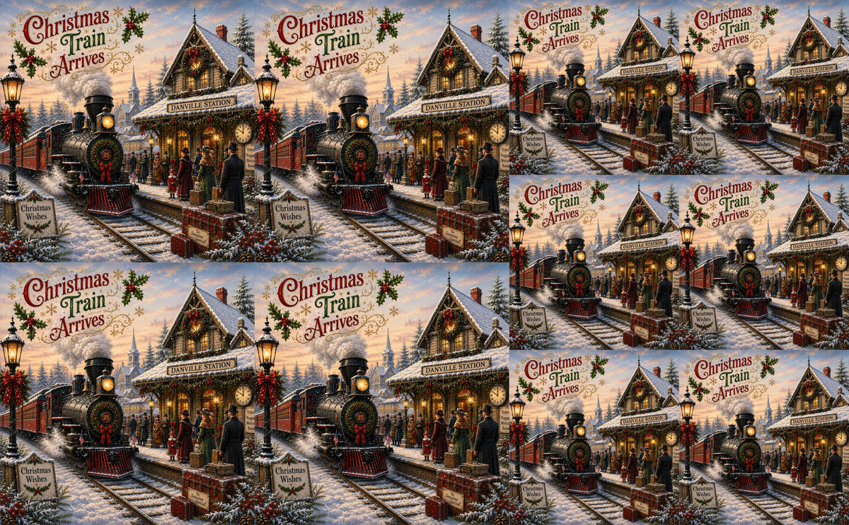 DecoCraft - Studio 1375 - Scenic Tiles Series - The Christmas Train Arrives