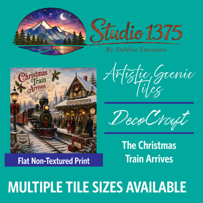DecoCraft - Studio 1375 - Scenic Tiles Series - The Christmas Train Arrives
