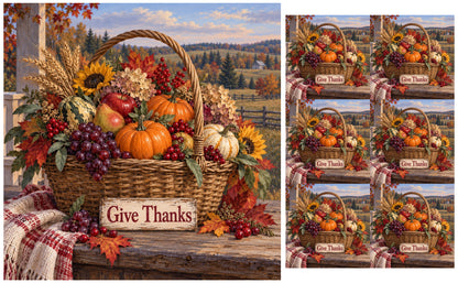 DecoCraft - Studio 1375 - Scenic Tiles Series - Bountiful Thanks