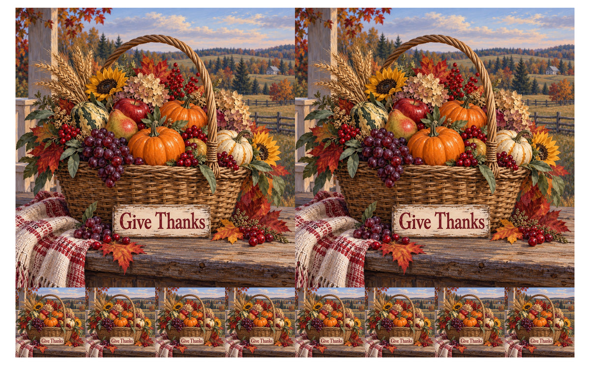 DecoCraft - Studio 1375 - Scenic Tiles Series - Bountiful Thanks