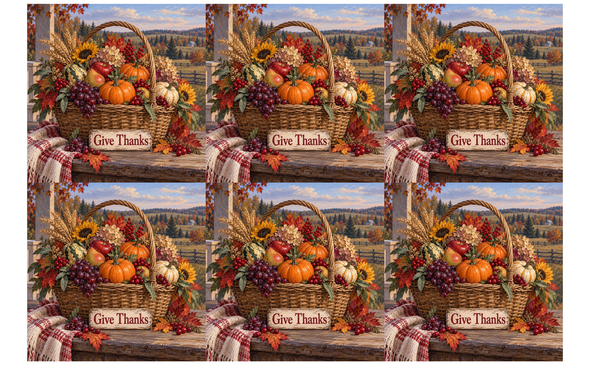 DecoCraft - Studio 1375 - Scenic Tiles Series - Bountiful Thanks