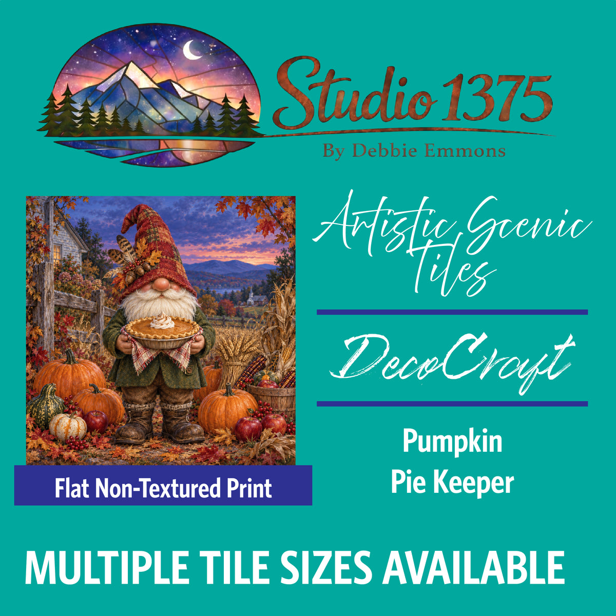DecoCraft - Studio 1375 - Scenic Tiles Series - Pumpkin Pie Keeper