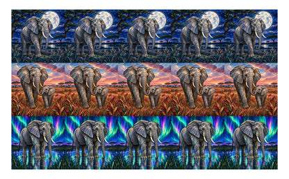 DecoCraft - Studio 1375 - Scenic Elevated Texture Tiles - Majestic Elephants - Assortment
