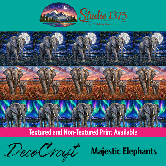 DecoCraft - Studio 1375 - Scenic Elevated Texture Tiles - Majestic Elephants - Assortment