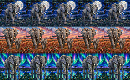 DecoCraft - Studio 1375 - Scenic Elevated Texture Tiles - Majestic Elephants - Assortment