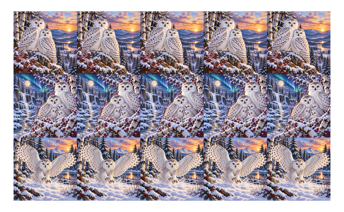 DecoCraft - Studio 1375 - Scenic Tiles Series - Majestic Owls - Assortment