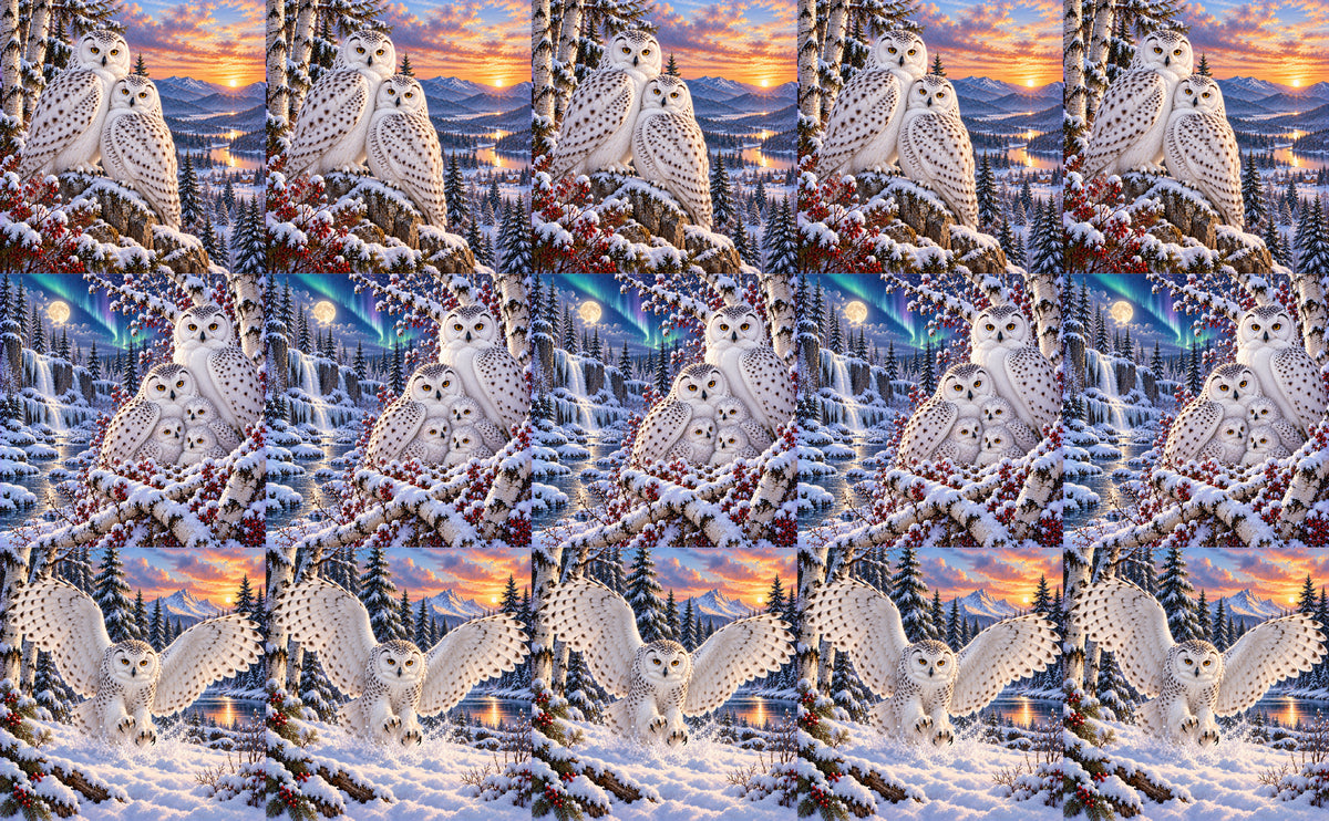 DecoCraft - Studio 1375 - Scenic Tiles Series - Majestic Owls - Assortment